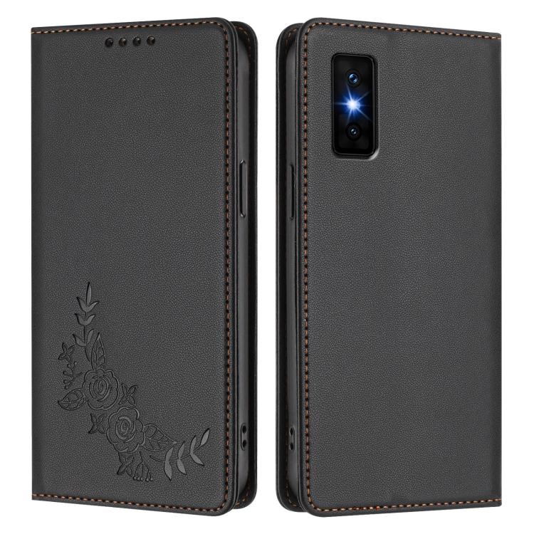 For Infinix GT 30 Pro Peony Embossed Magnetic RFID Vegan Leather Phone Case