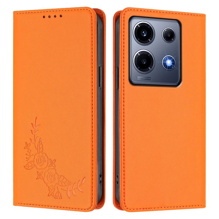 For Infinix Note 30 VIP Peony Embossed Magnetic RFID Vegan Leather Phone Case