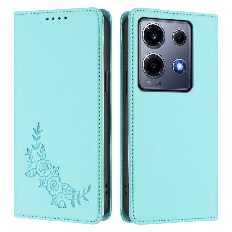 For Infinix Note 30 VIP Peony Embossed Magnetic RFID Vegan Leather Phone Case