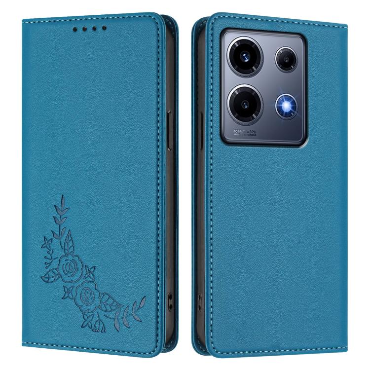 For Infinix Note 30 VIP Peony Embossed Magnetic RFID Vegan Leather Phone Case