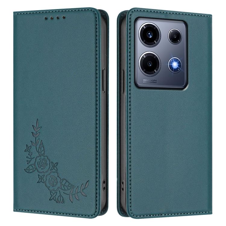 For Infinix Note 30 VIP Peony Embossed Magnetic RFID Vegan Leather Phone Case