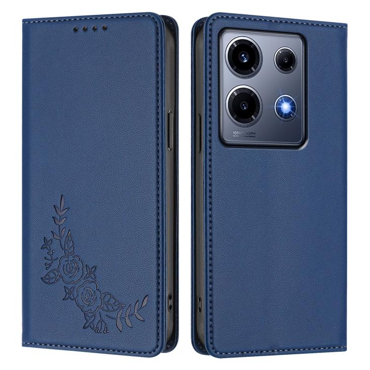 For Infinix Note 30 VIP Peony Embossed Magnetic RFID Vegan Leather Phone Case