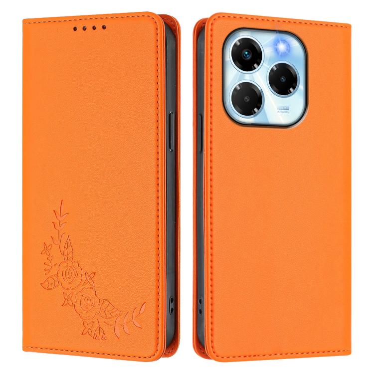 For Infinix Note 40X 5G Peony Embossed Magnetic RFID Vegan Leather Phone Case