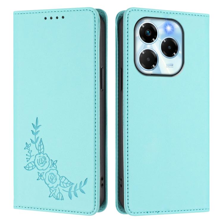 For Infinix Note 40X 5G Peony Embossed Magnetic RFID Vegan Leather Phone Case