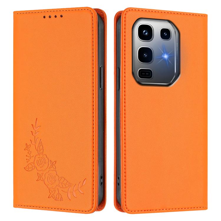 For Infinix Note 50 Pro+ Peony Embossed Magnetic RFID Vegan Leather Phone Case