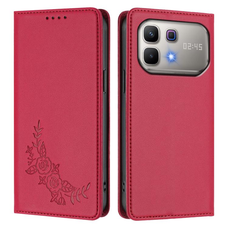For Infinix Note 60 5G / Note 60 Pro 5G Peony Embossed Magnetic RFID Vegan Leather Phone Case