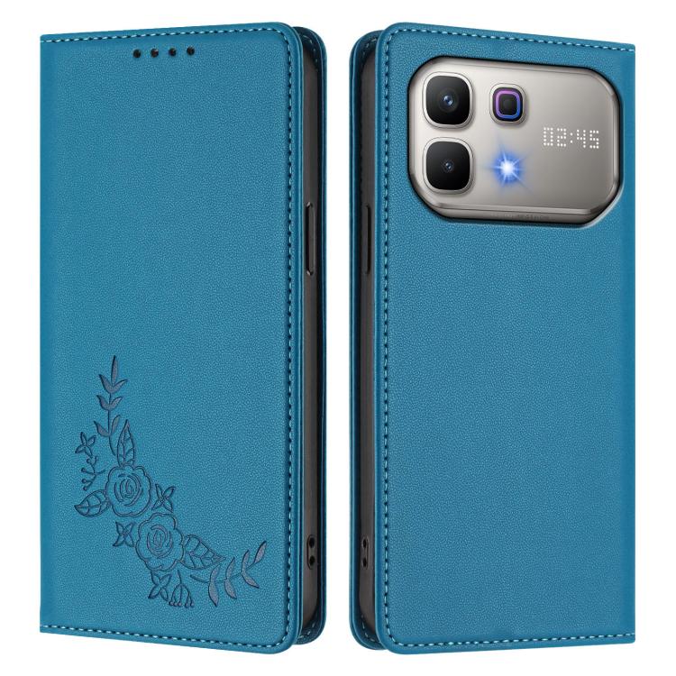 For Infinix Note 60 5G / Note 60 Pro 5G Peony Embossed Magnetic RFID Vegan Leather Phone Case