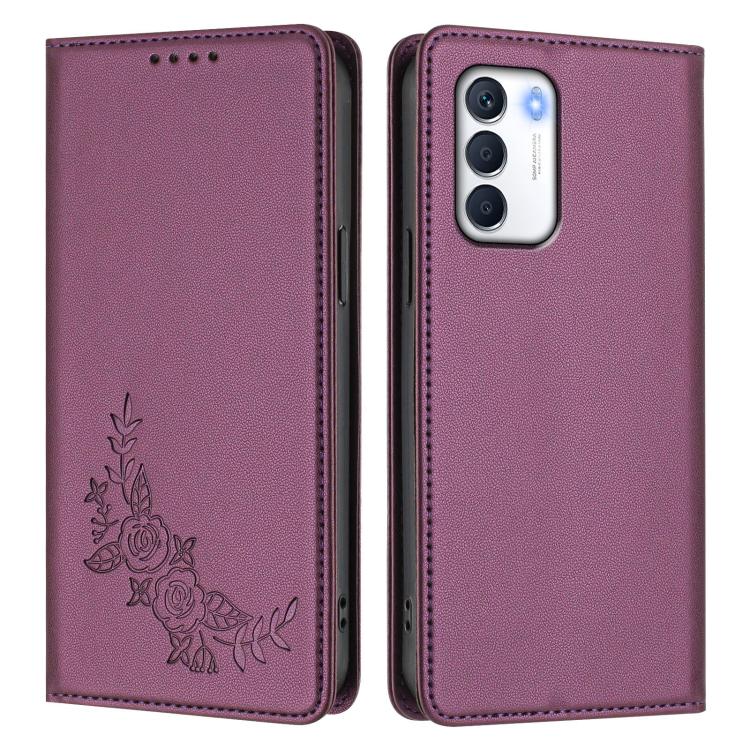 For Infinix Zero 5G 2023 Peony Embossed Magnetic RFID Vegan Leather Phone Case