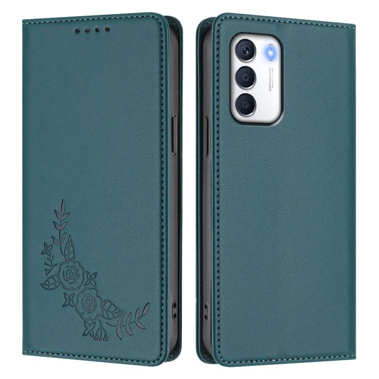 For Infinix Zero 5G 2023 Peony Embossed Magnetic RFID Vegan Leather Phone Case