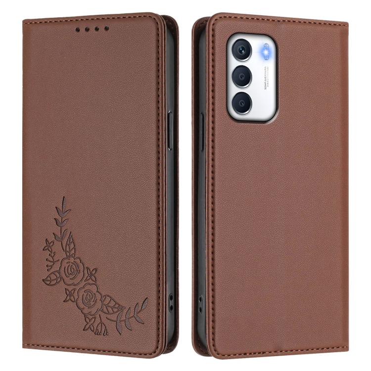 For Infinix Zero 5G 2023 Peony Embossed Magnetic RFID Vegan Leather Phone Case