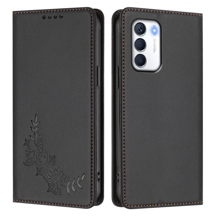 For Infinix Zero 5G 2023 Peony Embossed Magnetic RFID Vegan Leather Phone Case
