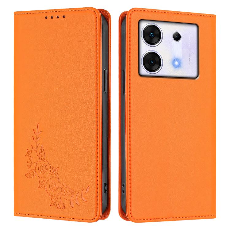 For Infinix Zero 30 5G Peony Embossed Magnetic RFID Vegan Leather Phone Case