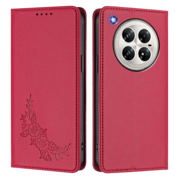 For Infinix Zero 40 4G / 5G Peony Embossed Magnetic RFID Vegan Leather Phone Case