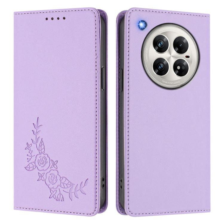 For Infinix Zero 40 4G / 5G Peony Embossed Magnetic RFID Vegan Leather Phone Case