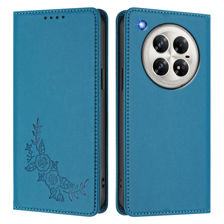 For Infinix Zero 40 4G / 5G Peony Embossed Magnetic RFID Vegan Leather Phone Case