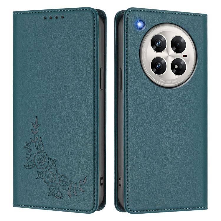 For Infinix Zero 40 4G / 5G Peony Embossed Magnetic RFID Vegan Leather Phone Case