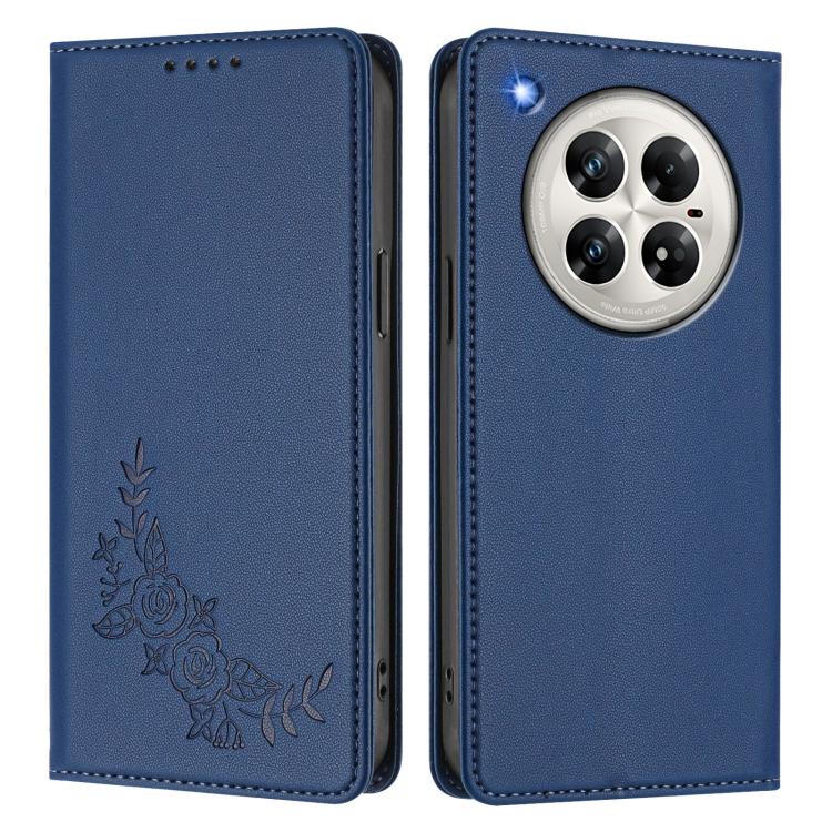For Infinix Zero 40 4G / 5G Peony Embossed Magnetic RFID Vegan Leather Phone Case