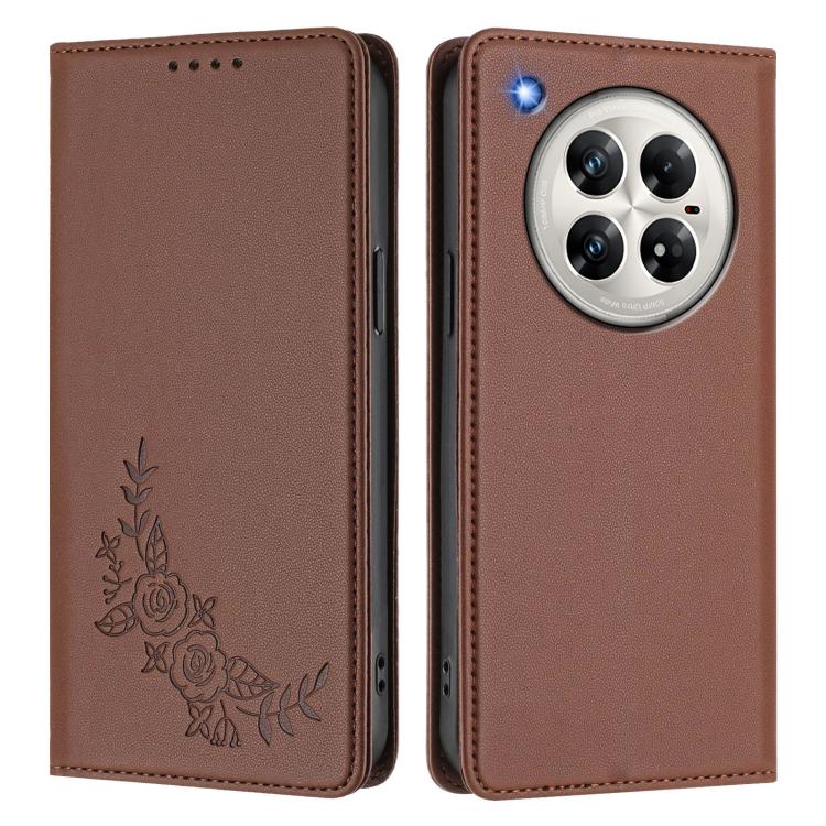 For Infinix Zero 40 4G / 5G Peony Embossed Magnetic RFID Vegan Leather Phone Case