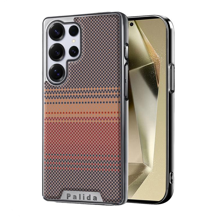 For Samsung Galaxy S24 Ultra 5G Palida Electroplated Kevlar Texture Shockproof Phone Case
