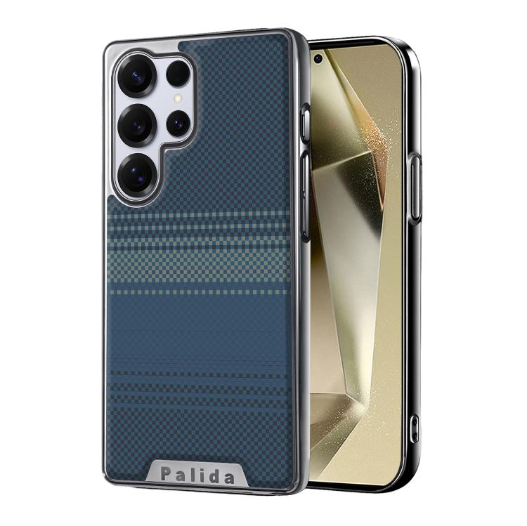 For Samsung Galaxy S24 Ultra 5G Palida Electroplated Kevlar Texture Shockproof Phone Case