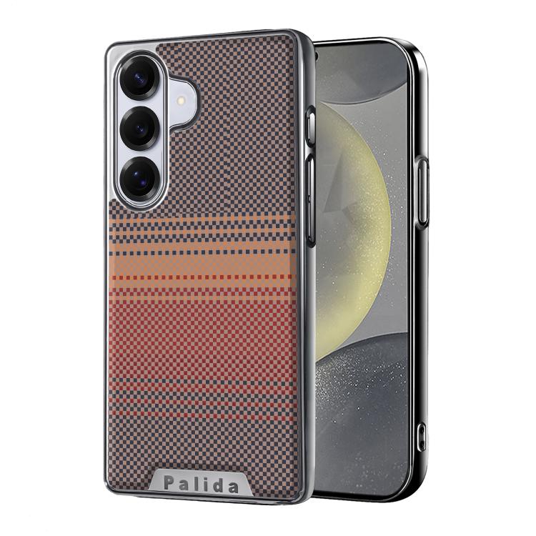 For Samsung Galaxy S24 5G Palida Electroplated Kevlar Texture Shockproof Phone Case