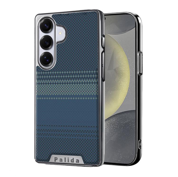 For Samsung Galaxy S24 5G Palida Electroplated Kevlar Texture Shockproof Phone Case