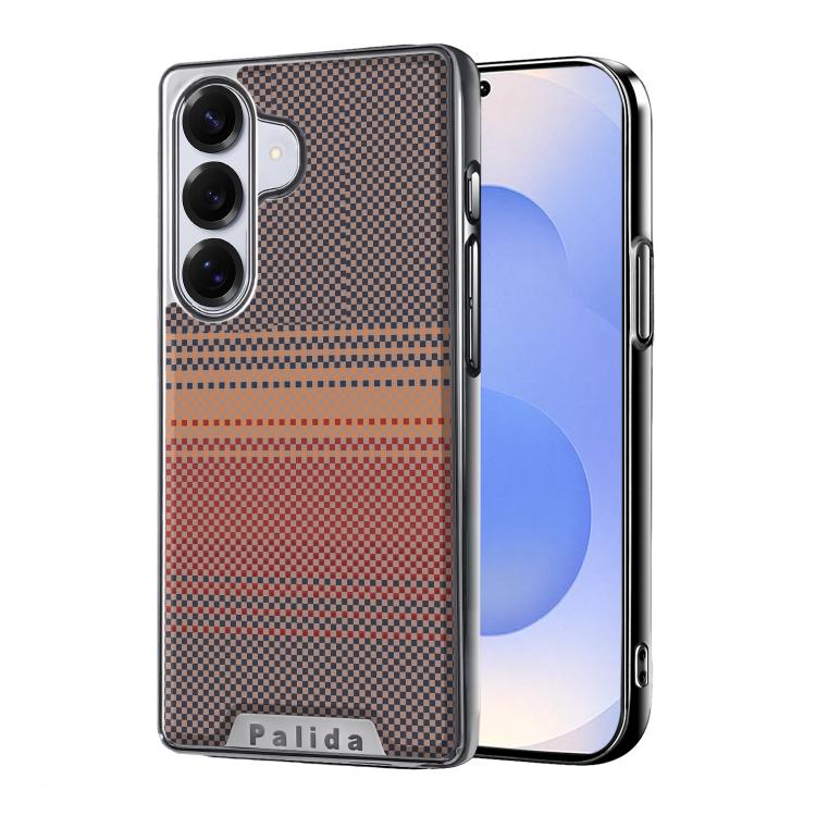 For Samsung Galaxy S25 5G Palida Electroplated Kevlar Texture Shockproof Phone Case