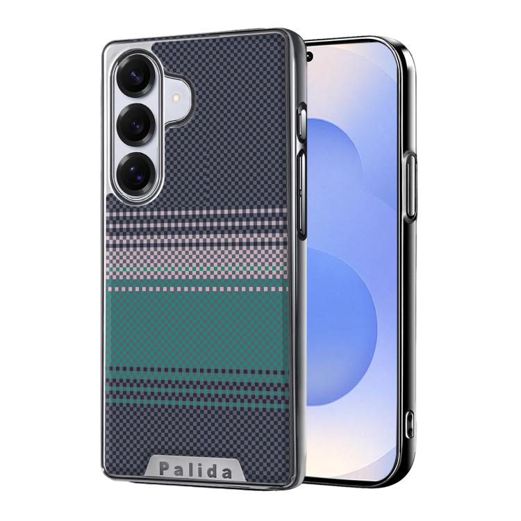 For Samsung Galaxy S25 5G Palida Electroplated Kevlar Texture Shockproof Phone Case