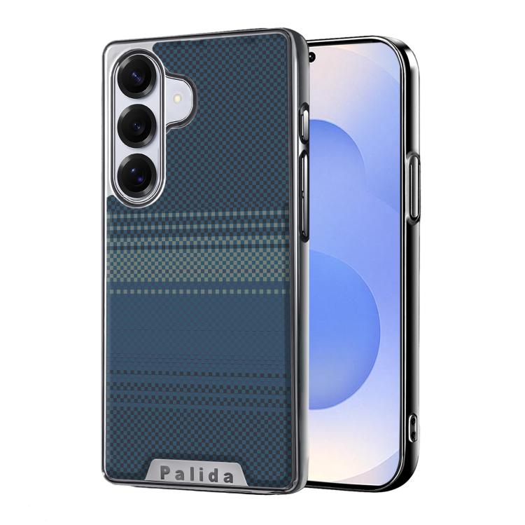 For Samsung Galaxy S25 5G Palida Electroplated Kevlar Texture Shockproof Phone Case