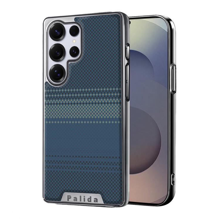 For Samsung Galaxy S25 Ultra 5G Palida Electroplated Kevlar Texture Shockproof Phone Case