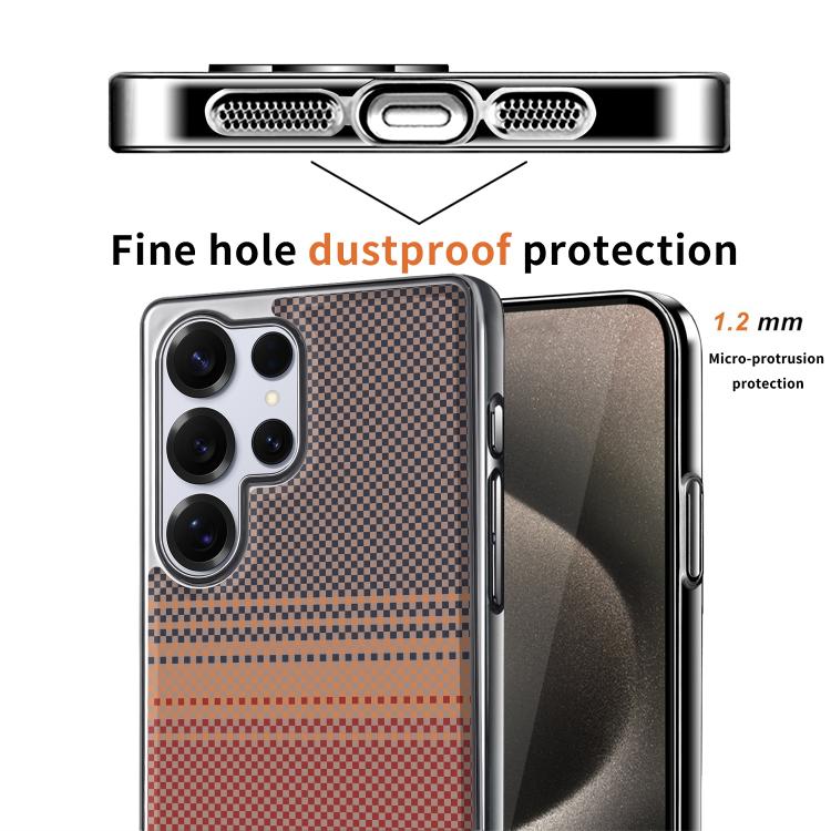 For Samsung Galaxy S24 5G Palida Electroplated Kevlar Texture Shockproof Phone Case