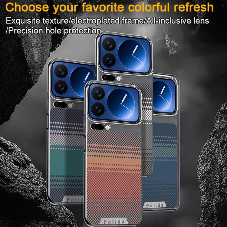 For Xiaomi 14 Palida Electroplated Kevlar Texture Shockproof Phone Case