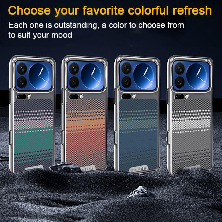 For Xiaomi 14 Palida Electroplated Kevlar Texture Shockproof Phone Case