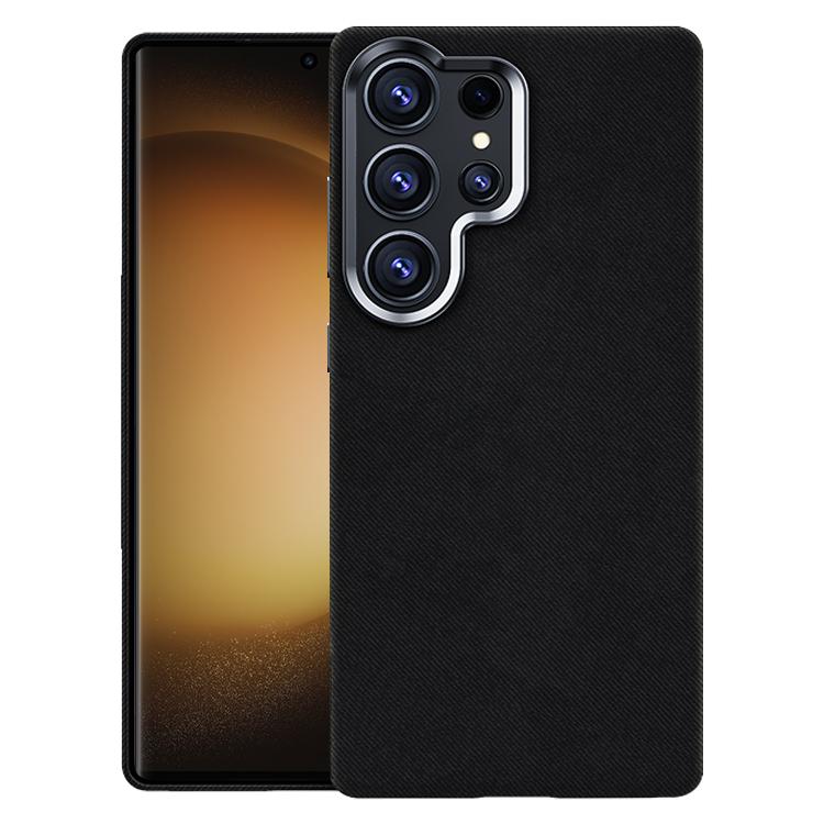 For Samsung Galaxy S23 Ultra 5G Flannel Textured Magnetic Full Coverage Phone Case