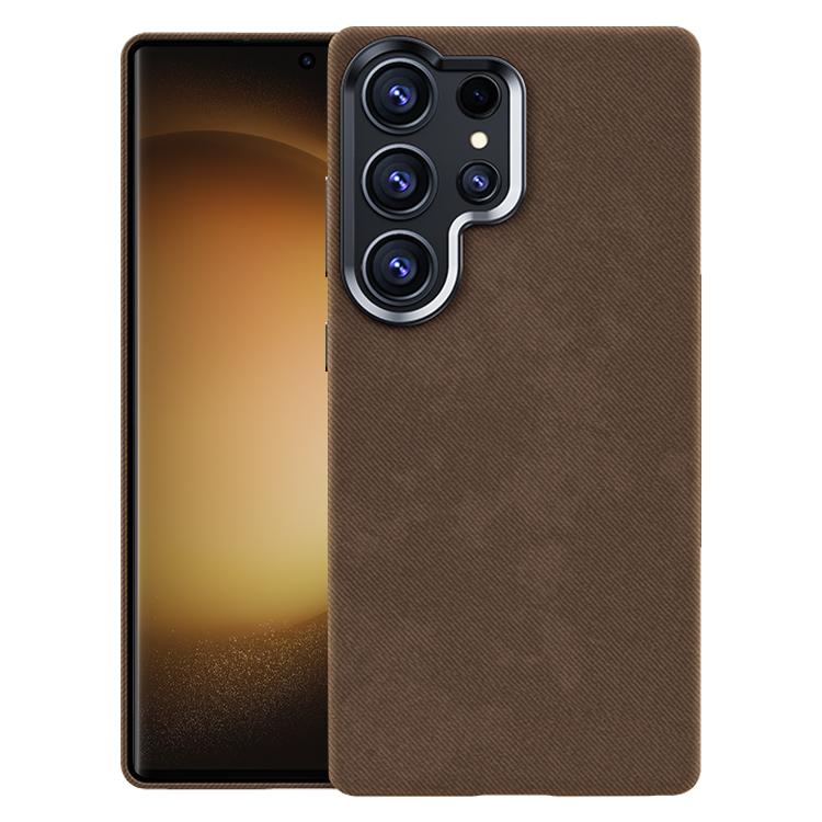 For Samsung Galaxy S23 Ultra 5G Flannel Textured Magnetic Full Coverage Phone Case