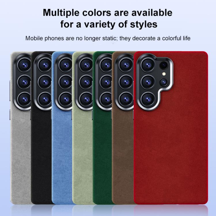 For Samsung Galaxy S23 Ultra 5G Flannel Textured Magnetic Full Coverage Phone Case