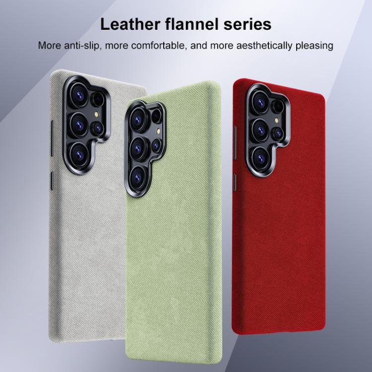 For Samsung Galaxy S26 Ultra 5G Flannel Textured Magnetic Full Coverage Phone Case