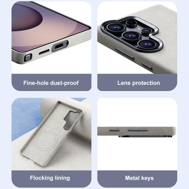 For Samsung Galaxy S23+ 5G Flannel Textured Magnetic Full Coverage Phone Case