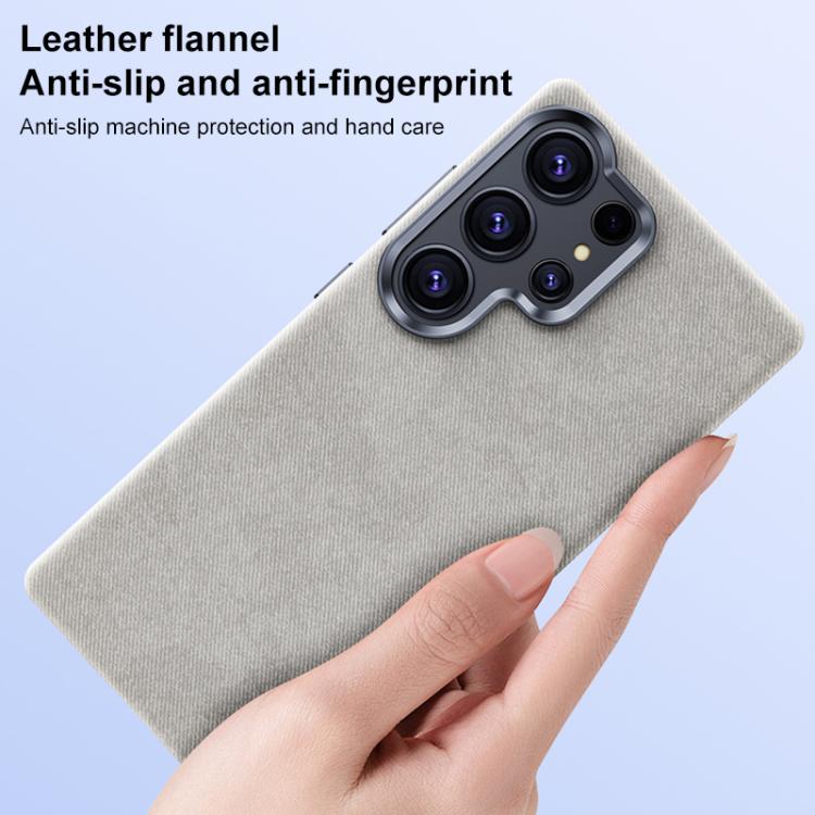 For Samsung Galaxy S23 Ultra 5G Flannel Textured Magnetic Full Coverage Phone Case