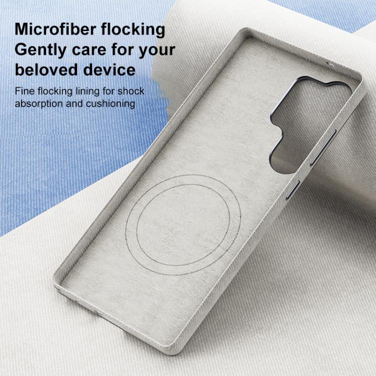 For Samsung Galaxy S23+ 5G Flannel Textured Magnetic Full Coverage Phone Case