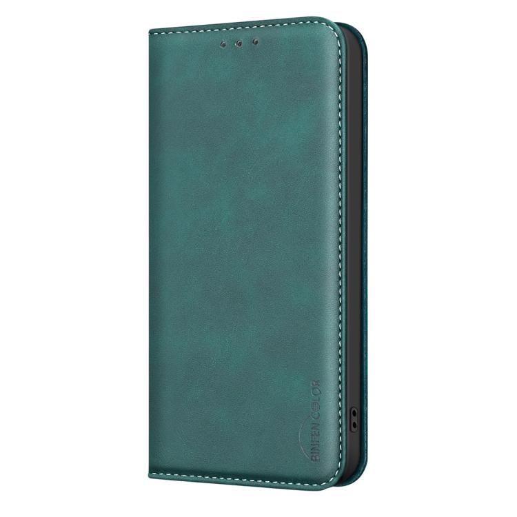 For iPhone 17 Pro BINFEN COLOR Calfskin Texture Magnetic RFID Vegan Leather Phone Case