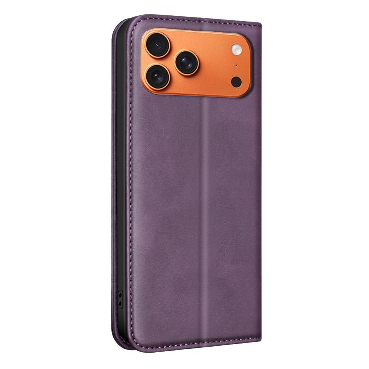 For iPhone 17 Pro BINFEN COLOR Calfskin Texture Magnetic RFID Vegan Leather Phone Case
