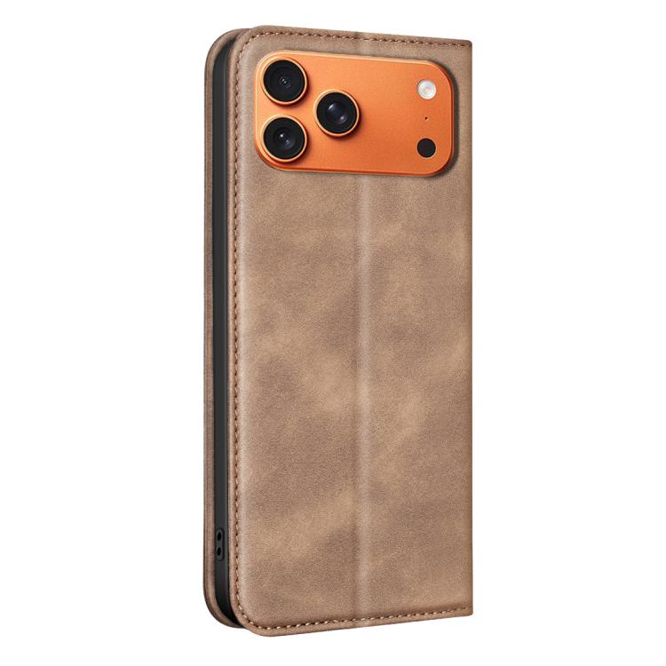 For iPhone 17 Pro BINFEN COLOR Calfskin Texture Magnetic RFID Vegan Leather Phone Case