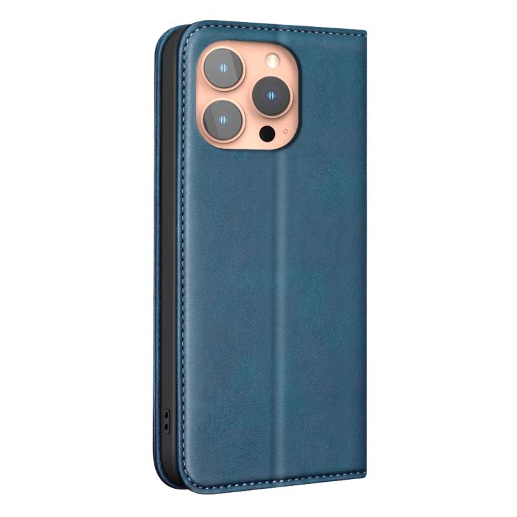 For iPhone 13 Pro Max BINFEN COLOR Calfskin Texture Magnetic RFID Vegan Leather Phone Case