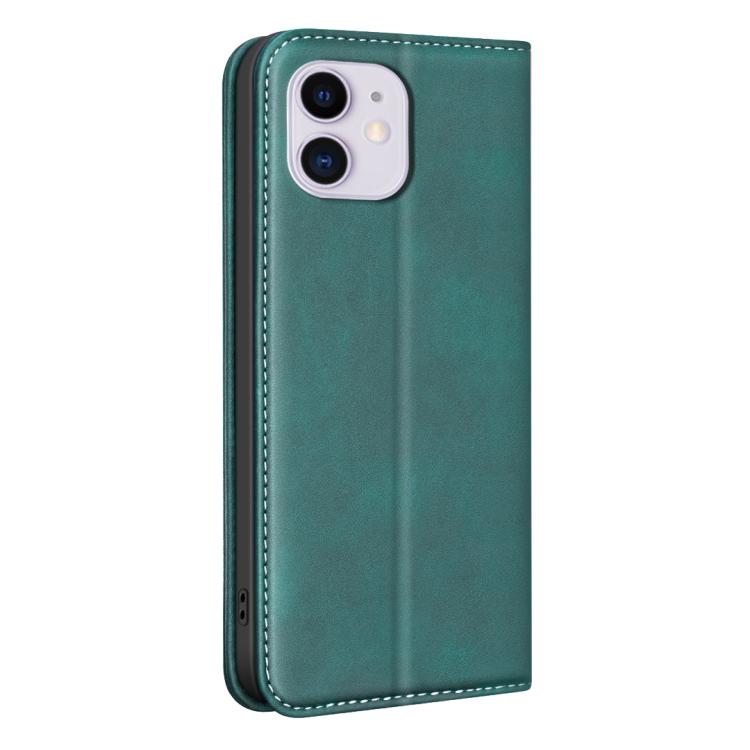 For iPhone 12 / 12 Pro BINFEN COLOR Calfskin Texture Magnetic RFID Vegan Leather Phone Case