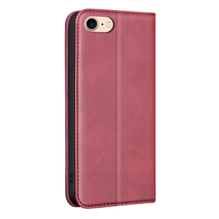 For iPhone 8 / 6 / 7 BINFEN COLOR Calfskin Texture Magnetic RFID Vegan Leather Phone Case