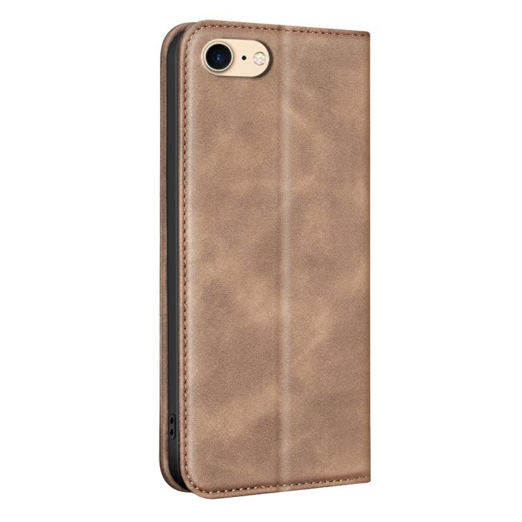 For iPhone 8 / 6 / 7 BINFEN COLOR Calfskin Texture Magnetic RFID Vegan Leather Phone Case