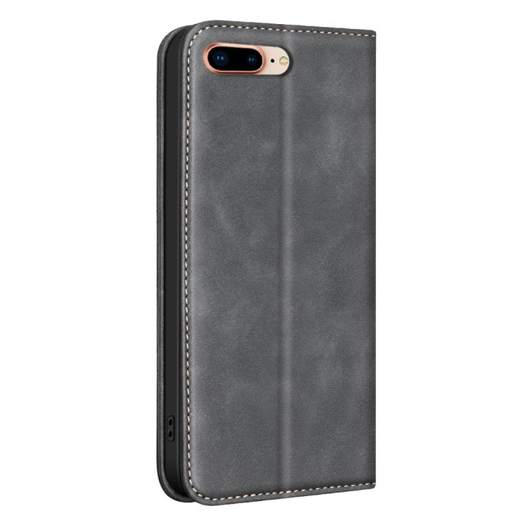 For iPhone 8 Plus/6 Plus/7 Plus BINFEN COLOR Calfskin Texture Magnetic RFID Vegan Leather Phone Case