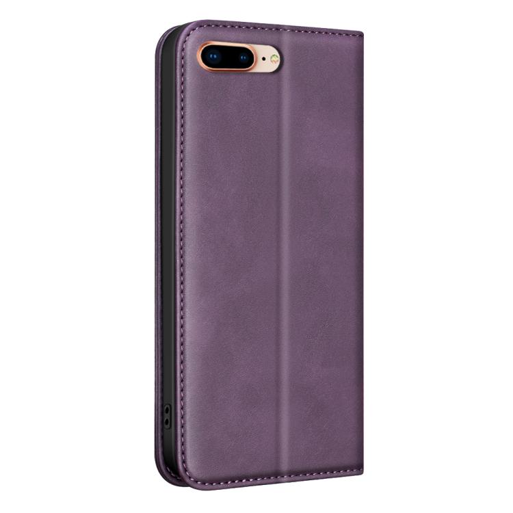 For iPhone 8 Plus/6 Plus/7 Plus BINFEN COLOR Calfskin Texture Magnetic RFID Vegan Leather Phone Case