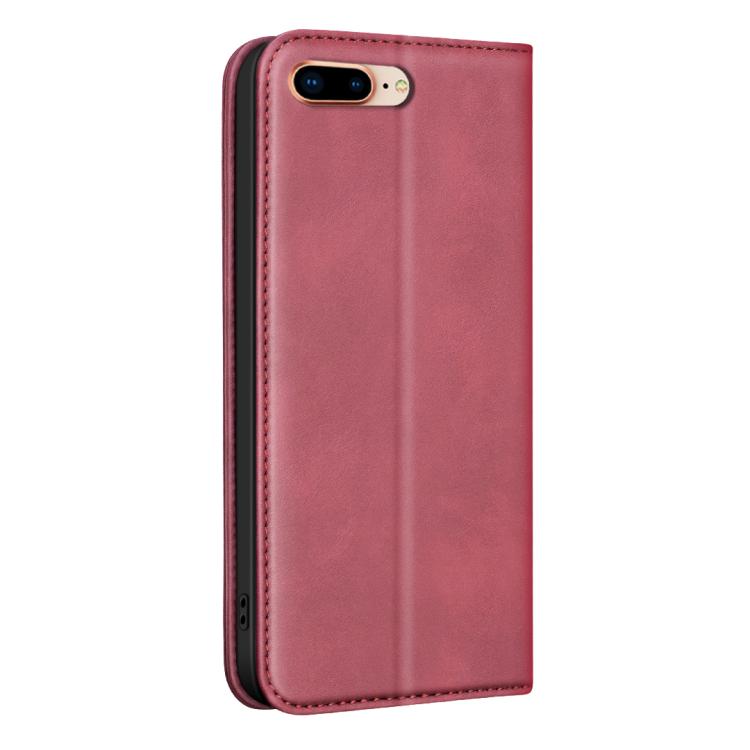 For iPhone 8 Plus/6 Plus/7 Plus BINFEN COLOR Calfskin Texture Magnetic RFID Vegan Leather Phone Case